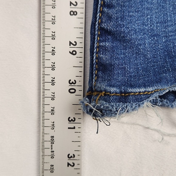 KanCan Jeans Womens Size 5/26 Mid Rise Flare Raw Hem Blue Denim Pants - Picture 10 of 10